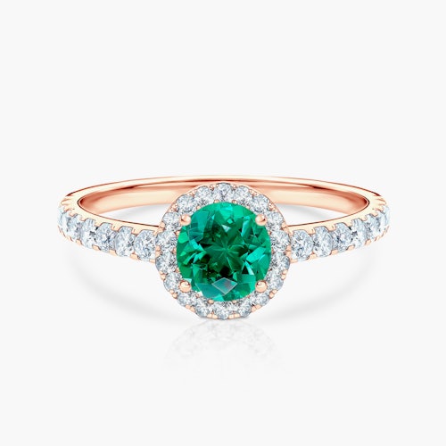 Pierścionek zaręczynowy This is Love: różowe złoto, szmaragd